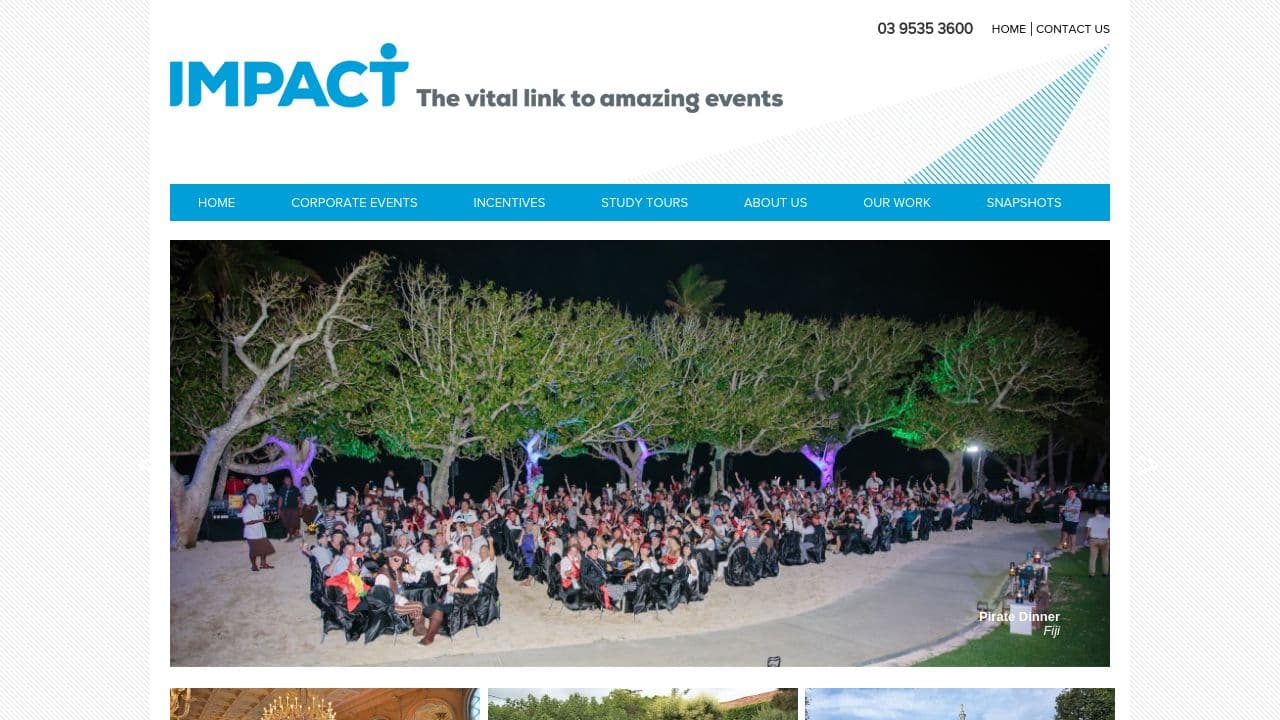 Impact Events website screenshot