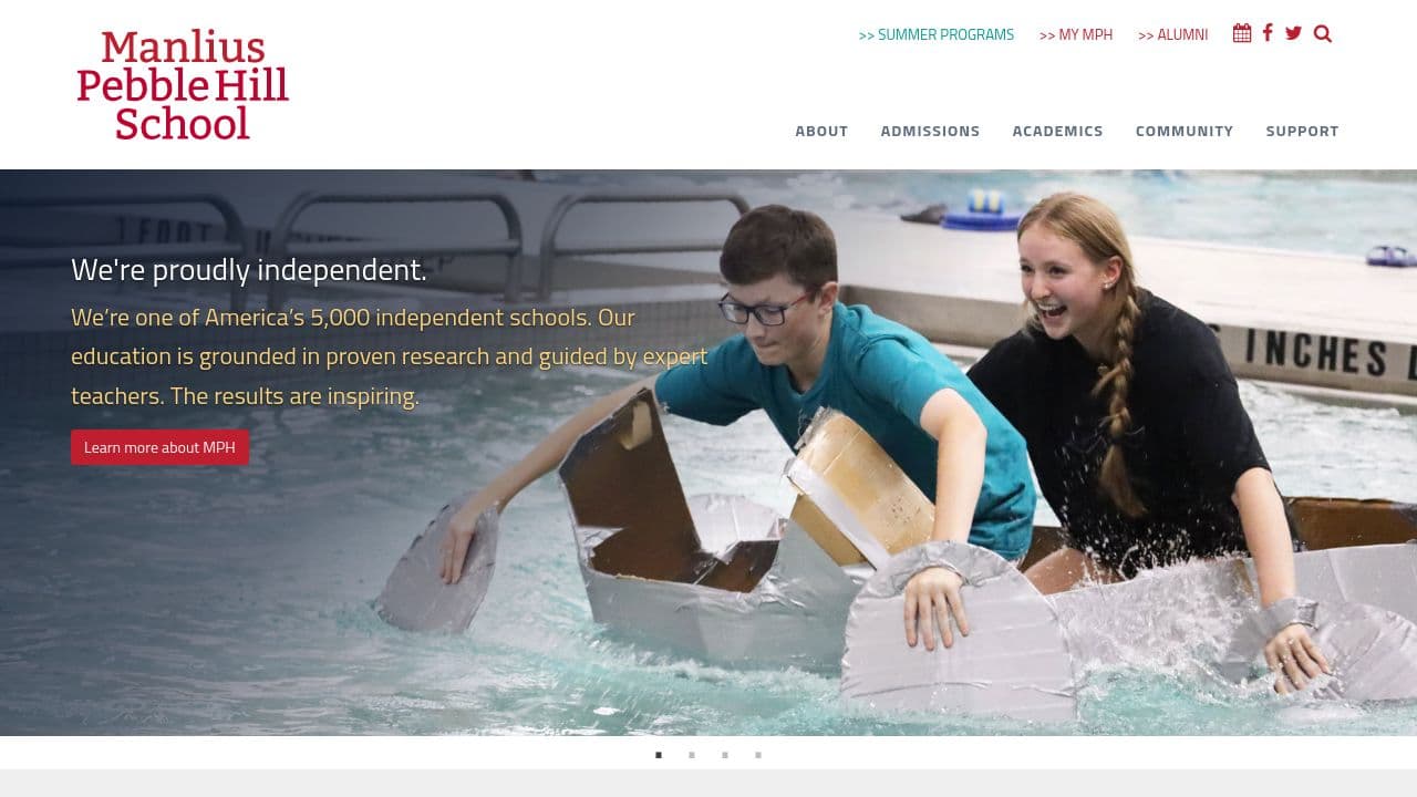 Manlius Pebble Hill School website screenshot