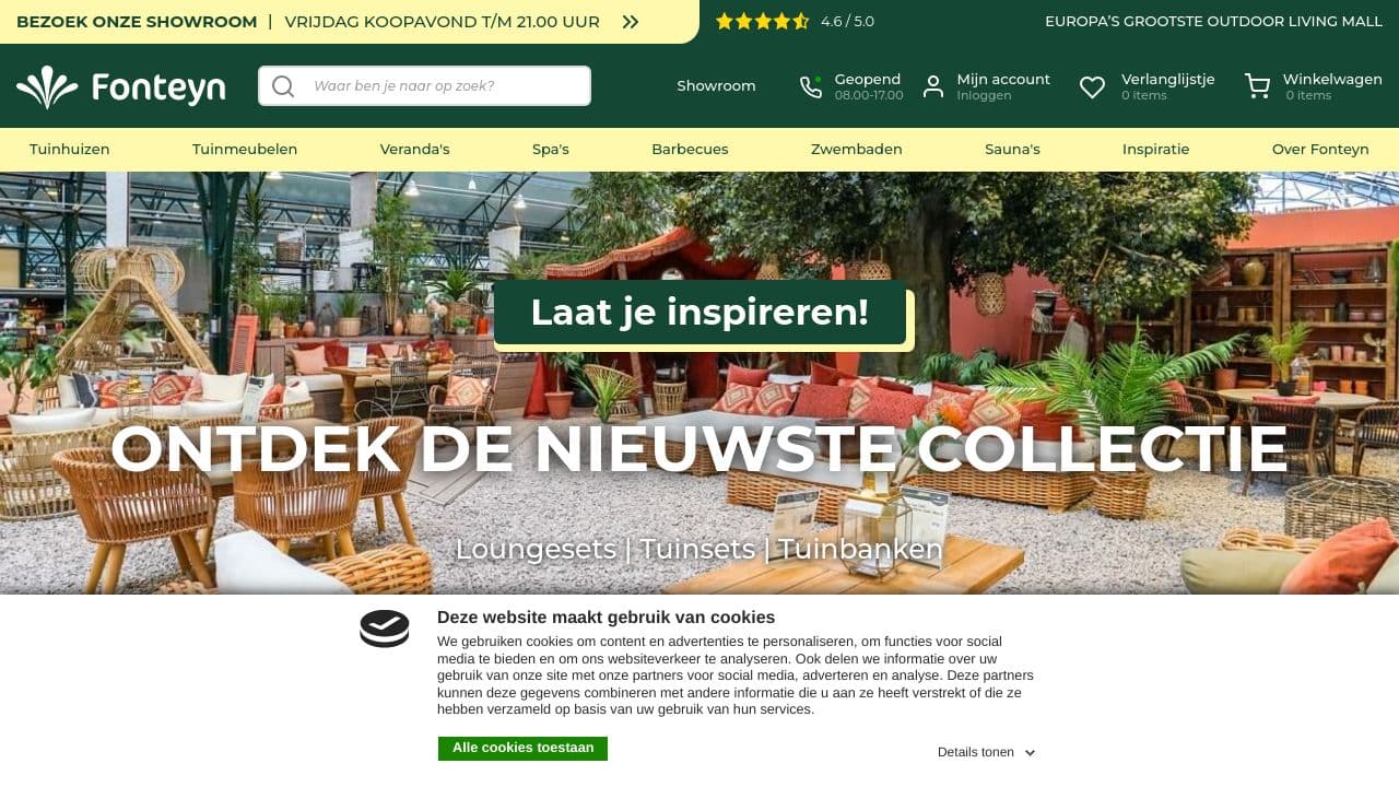 Fonteyn Outdoor Living Mall website screenshot