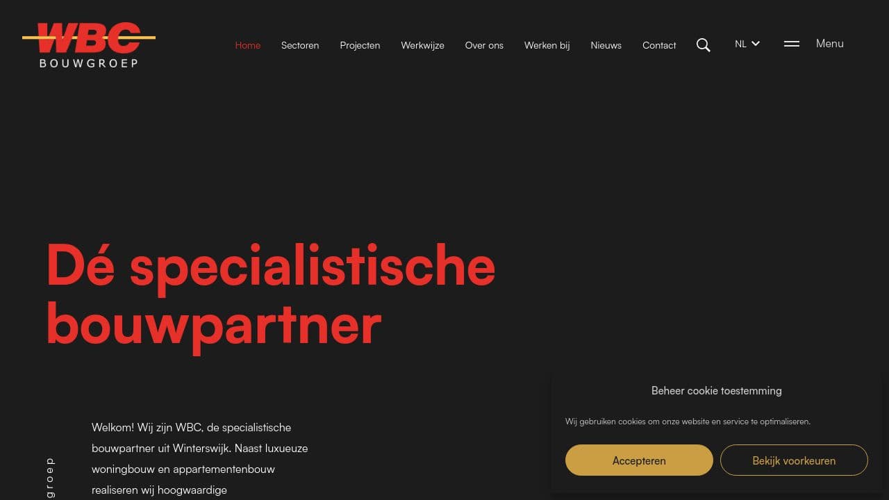 WBC Bouwgroep website screenshot