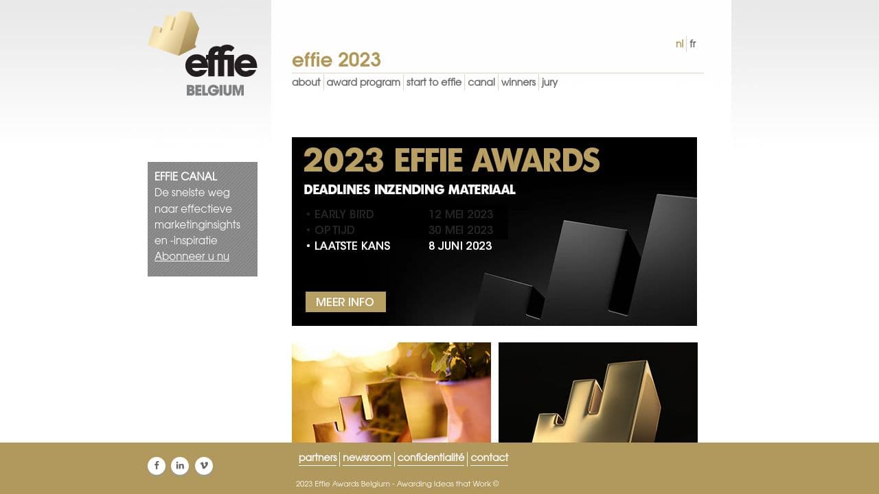 Effie Belgium website screenshot