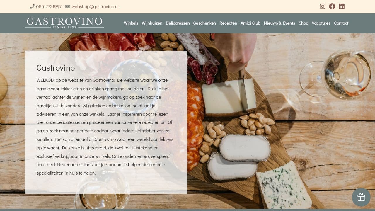 Gastrovino Nederland website screenshot