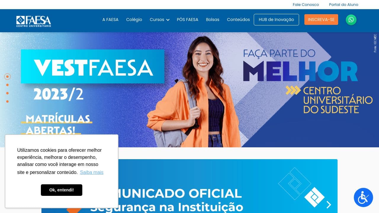 FAESA website screenshot