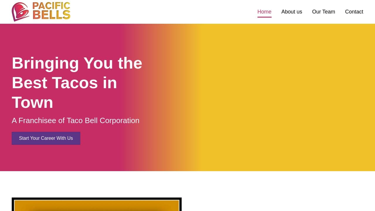 Pacific Bells website screenshot