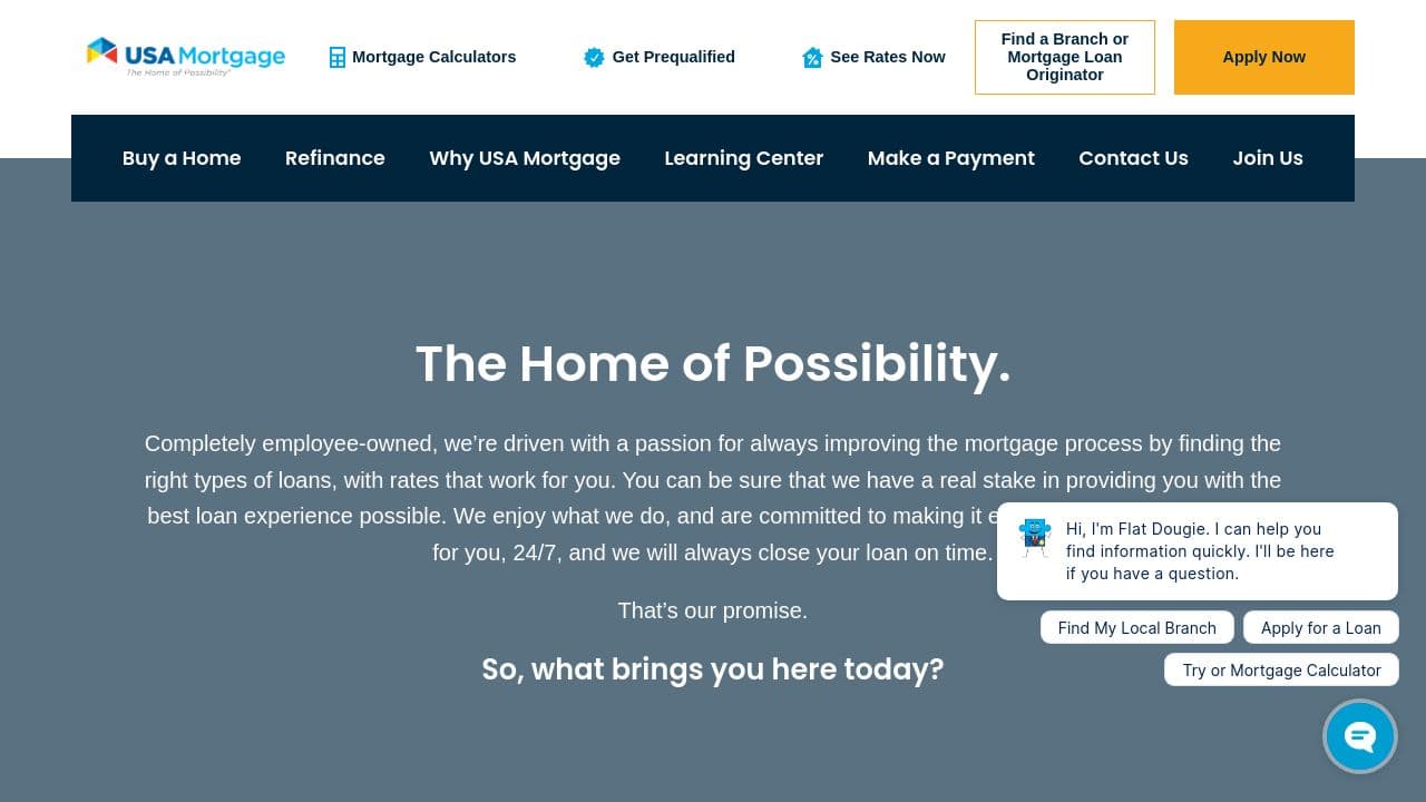 USA  Mortgage website screenshot