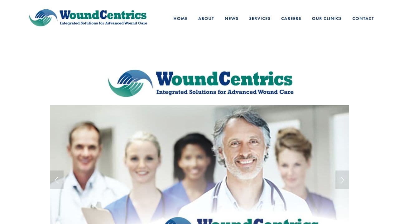 WoundCentrics website screenshot
