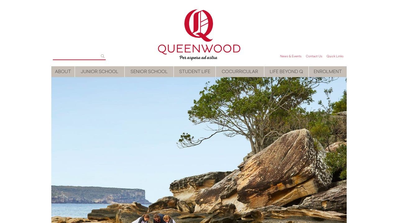 Queenwood School website screenshot