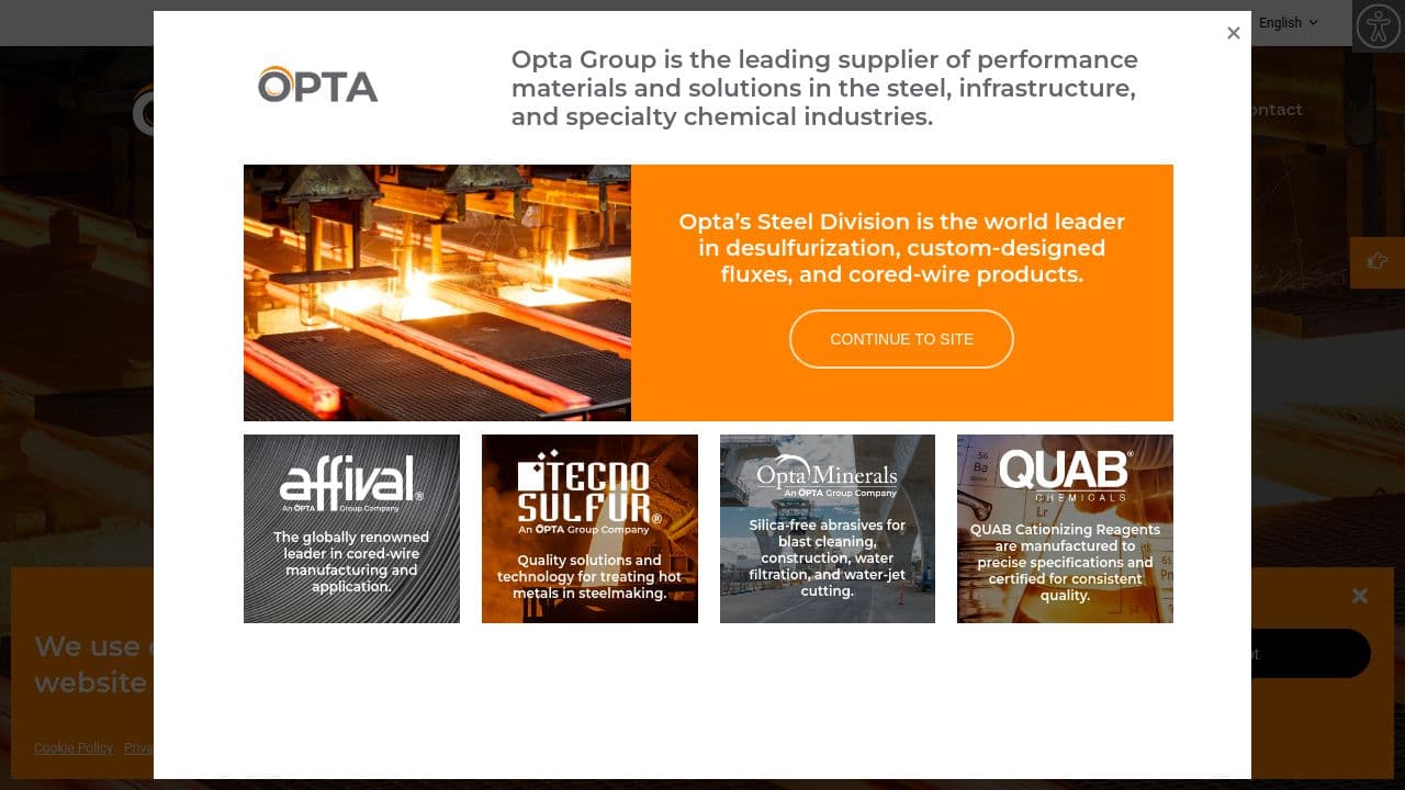 Opta Group website screenshot