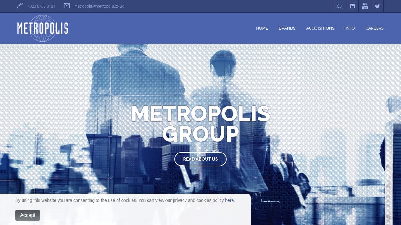 Metropolis International Group website screenshot