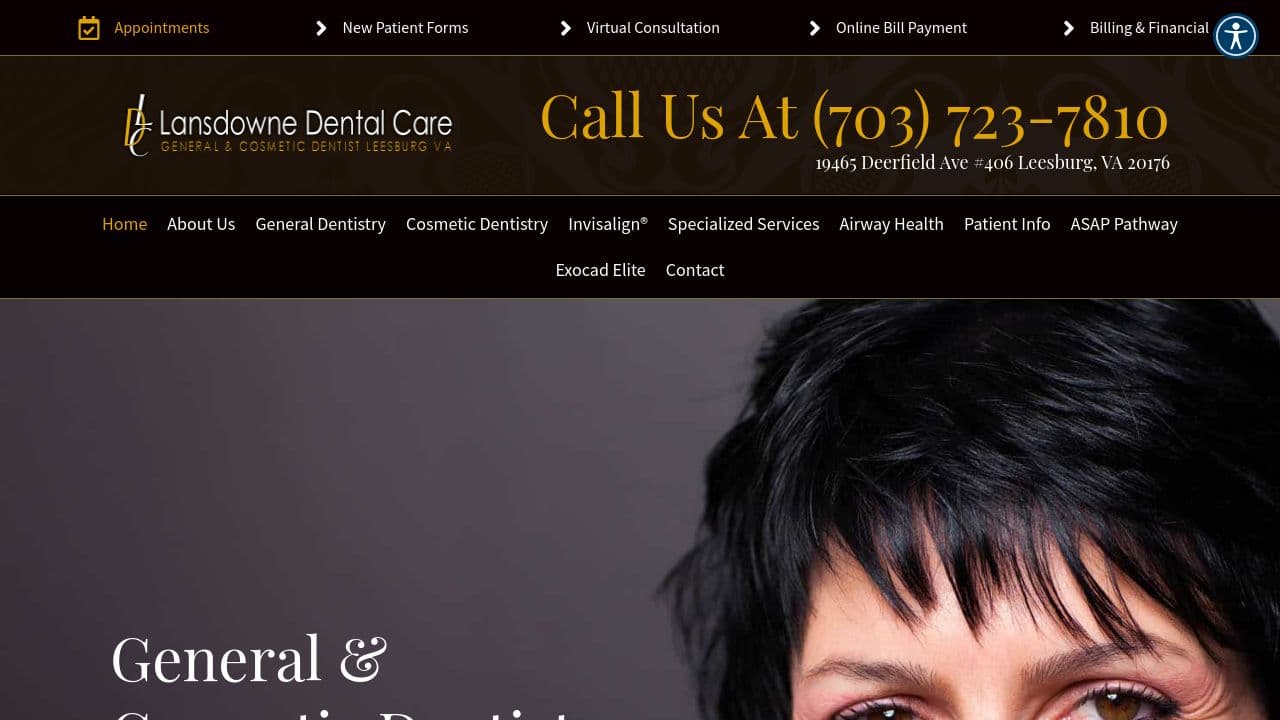 Lansdowne Dental Care website screenshot
