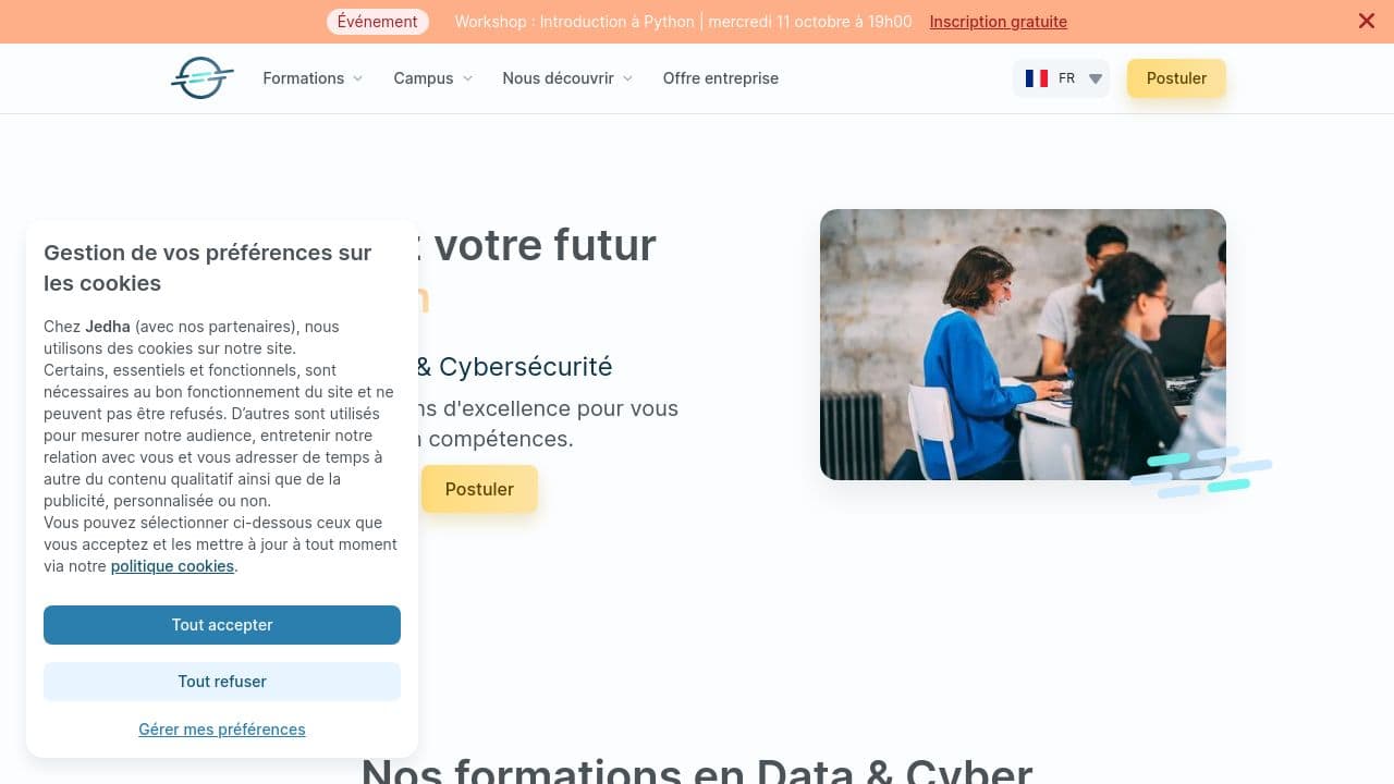 Jedha Bootcamp website screenshot