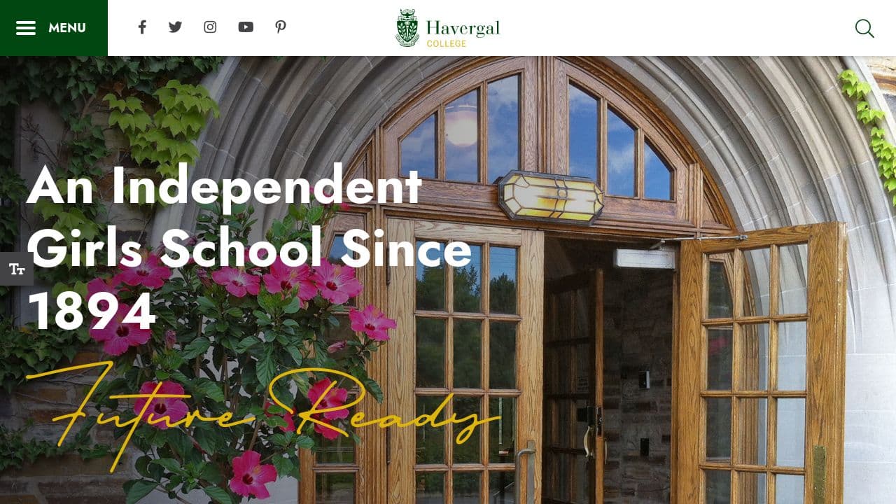 Havergal College website screenshot