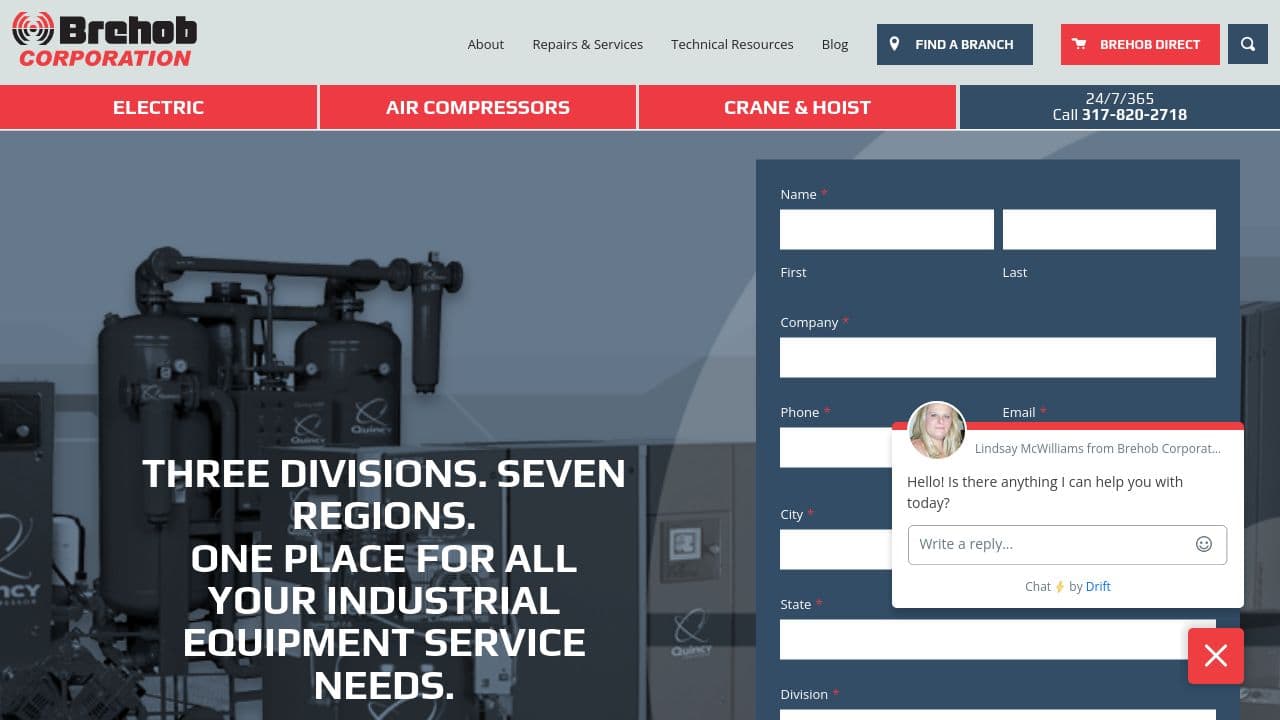 Brehob Corporation website screenshot