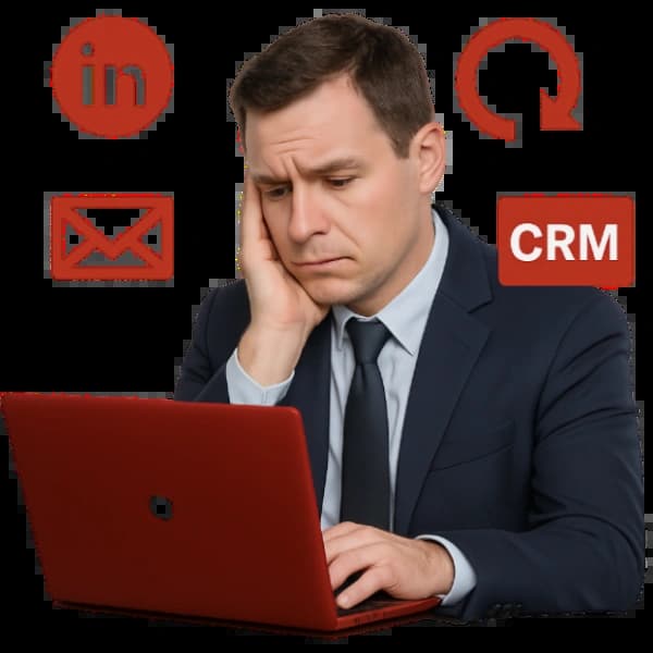 Overwhelmed sales person
