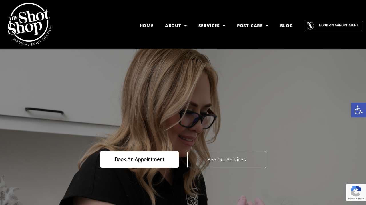 The Shot Shop Medical Rejuvenation website screenshot