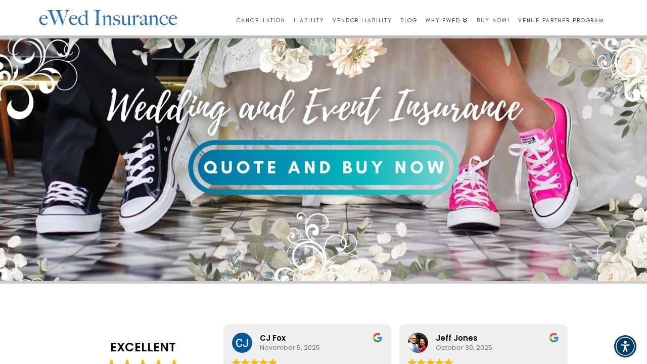 eWed Insurance Services website screenshot