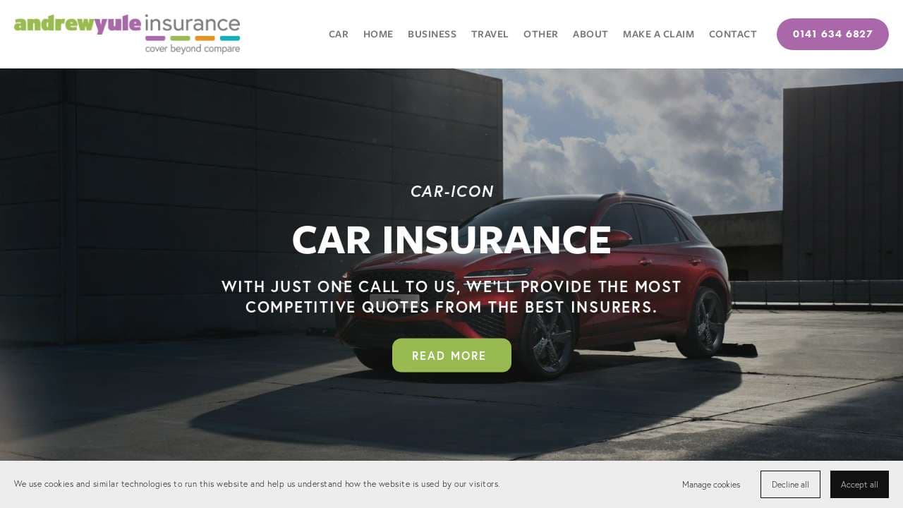 Andrew Yule Insurance website screenshot