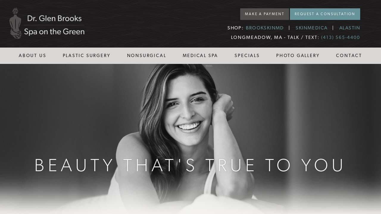 Aesthetic Plastic & Reconstructive Surgery & Spa on the Green website screenshot