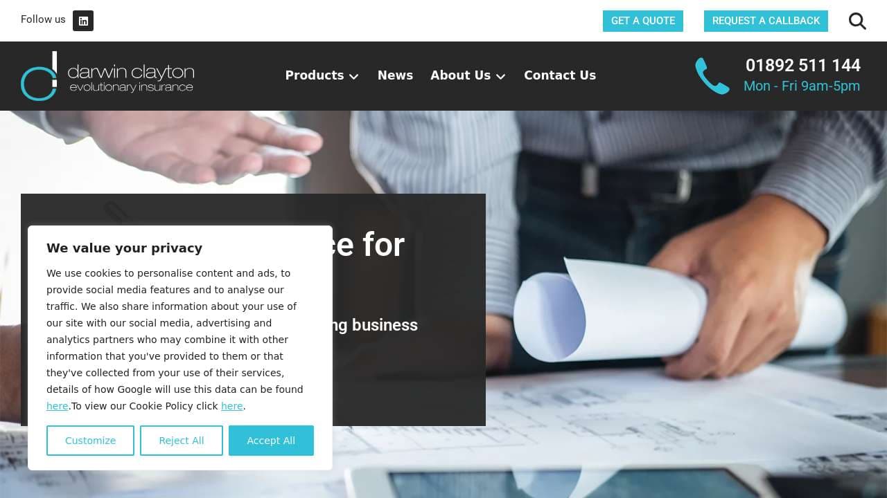 Darwin Clayton (UK) Ltd website screenshot