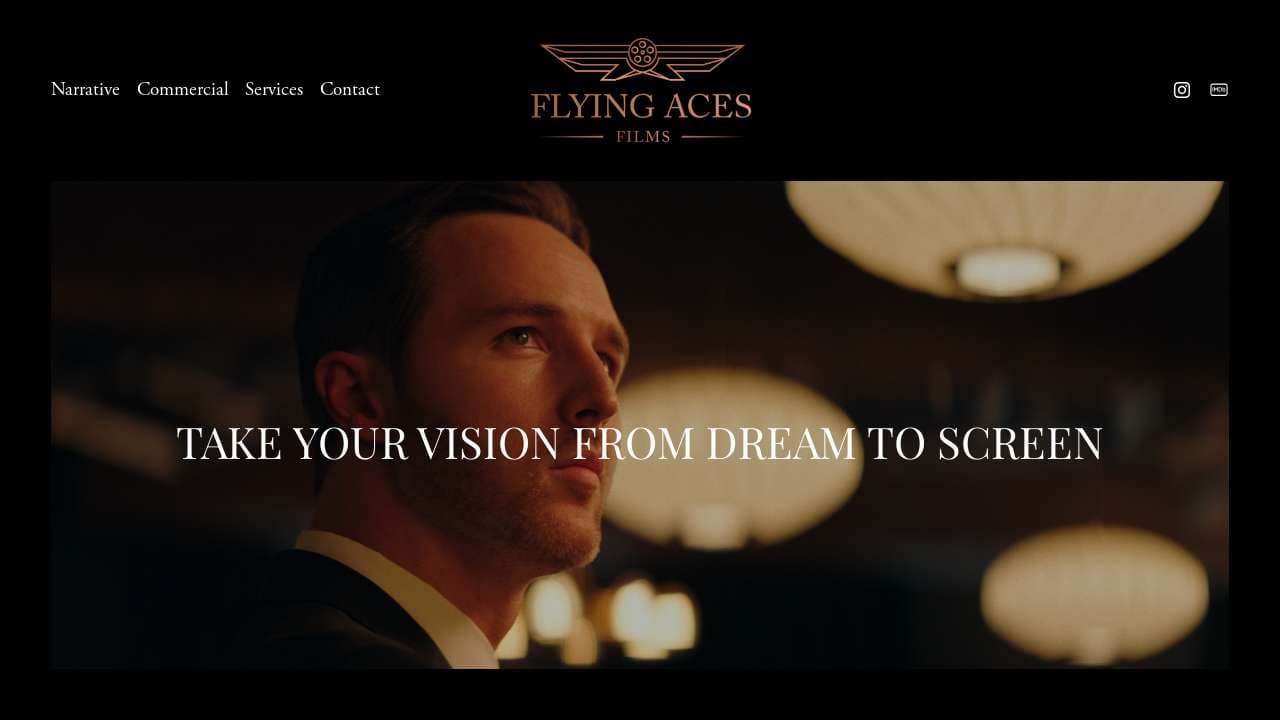 Flying Aces Films website screenshot