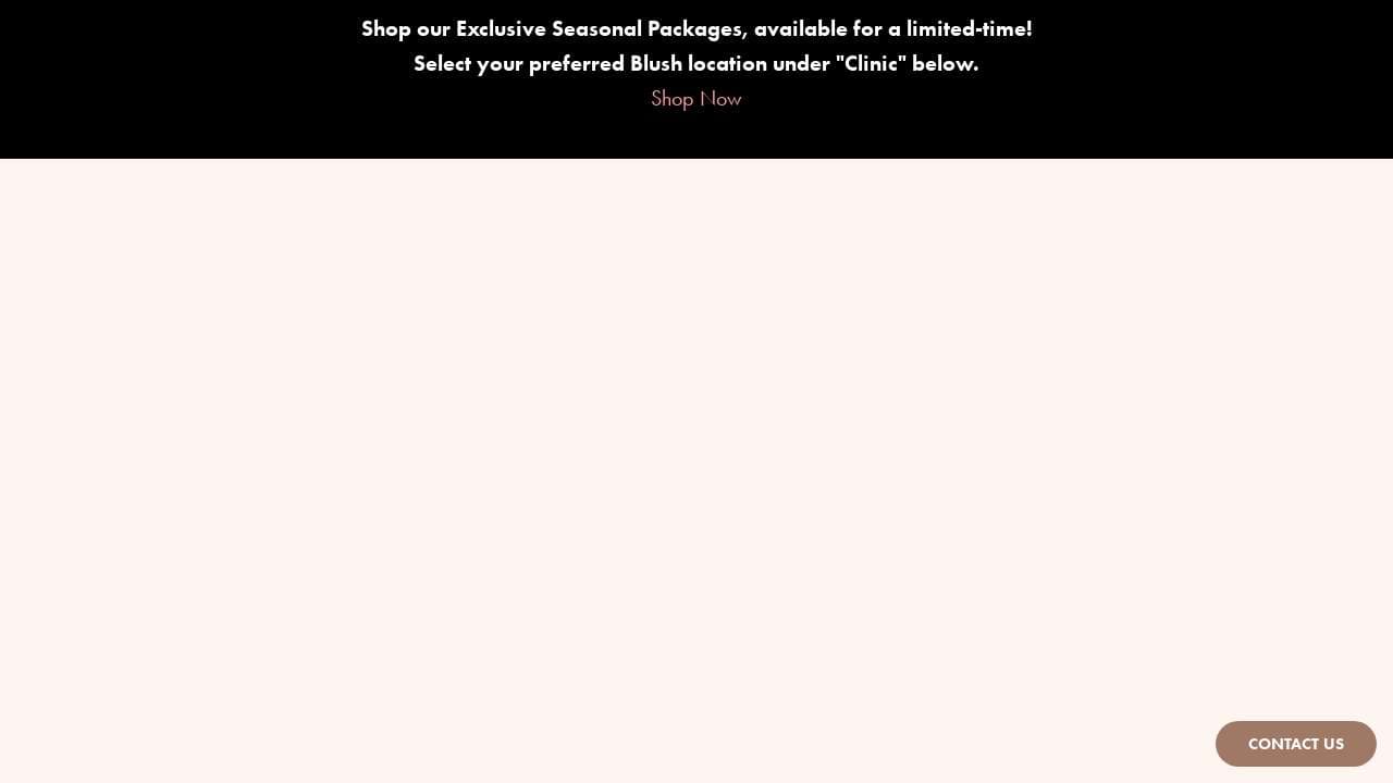 Blush Med Spa website screenshot