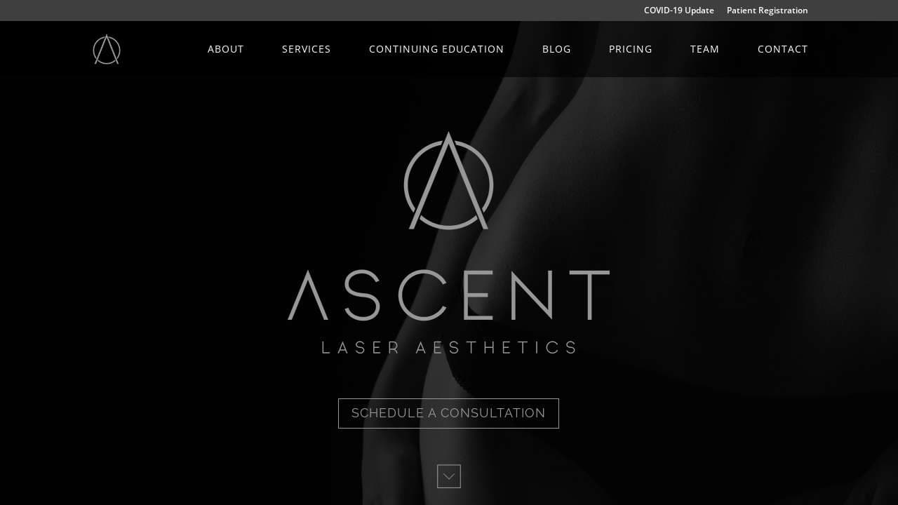 Ascent Laser Aesthetics website screenshot