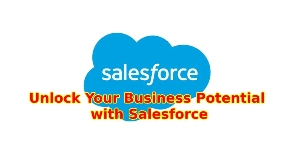 SalesForce logo with text on top of it